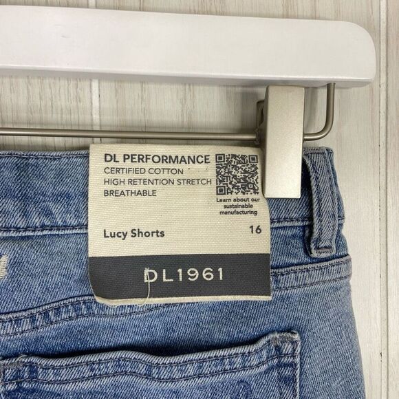 DL1961 Girls Shorts Jean Denim Lucy Embroidered Butterfly Size 16 Stretch NWT - Picture 4 of 7